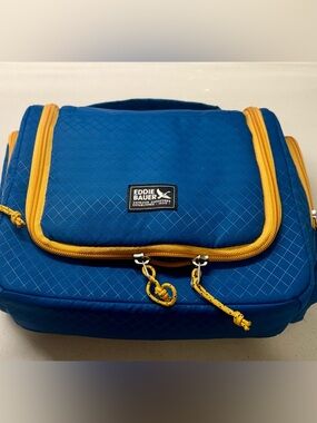 Eddie Bauer Blue and Yellow Travel Toiletry Organizer Bag